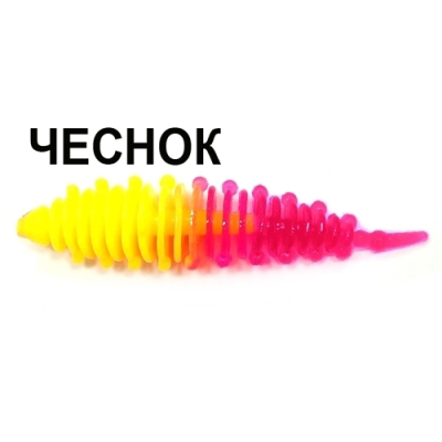 Мягкая приманка Boroda Baits Ayra Double Color цв. Лимон/Ярко-розовый, аттр. Чеснок, 8 шт./уп.