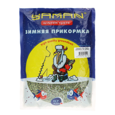 Прикормка Yaman Winter Taste Карась зимняя увлажненная (конопля), цв. зелёный, 700 гр.