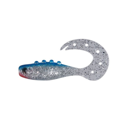 Твистер Dragon Hitman 2"/5cm 20 шт. CLEAR/BLUE silver glitter red