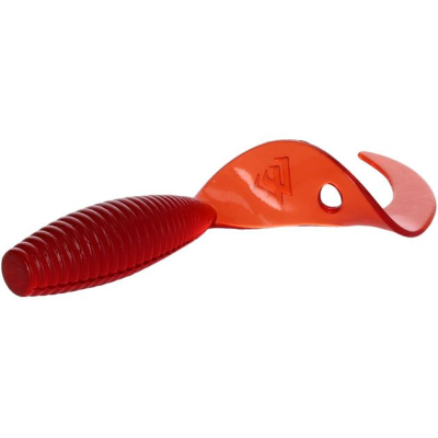 Силиконовая приманка Mikado Twister 64мм 1.0гр. цвет RED {6шт.} красный, ароматизир. (PMTBT-64-RE)