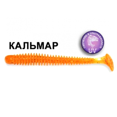 Силиконовая приманка Crazy Fish Vibro Worm 3,4" 12-8,5-18-6 кальмар цв. carrot (морковь)