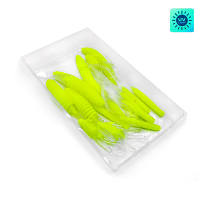 Силиконовые приманки Chuper Trout Mix 2.0 Бабл Lime UV + Silver gloss
