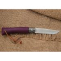 Нож Opinel №7 Trekking, нержавеющая сталь, кожаный темляк, фиолетовый