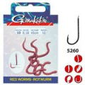 Крючок Gamakatsu BKD-5260B Red Worm 60см №6 d поводка 022 (10шт.)