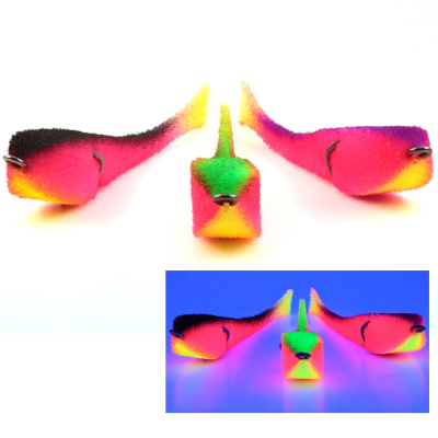 Мормыш Набор Классических Поролоновых рыбок с поджатым двойником №6 (цв. 24,25,26), длина 12 см, 3 шт/упак