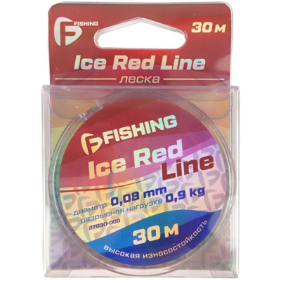 Леска F-Fishing Ice Red Line 30м 0,08мм