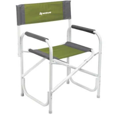 Кресло директорское с откидывающимся столиком Nisus (N-DC-95200T-K-GG), 140кг, карман (алюм. д25) зеленый ромб/серый