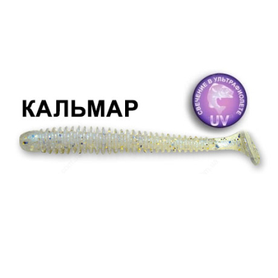 Силиконовая приманка Crazy Fish Vibro Worm 3,4" 12-8,5-25-6 кальмар цв. cold pearl (холодная жемчужина)