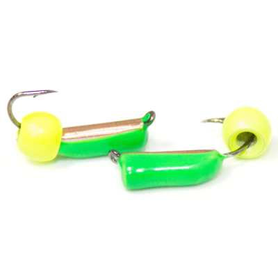 Мормышка Гвоздик с коронкой №2 (см)+ шар лимонка(0,8)