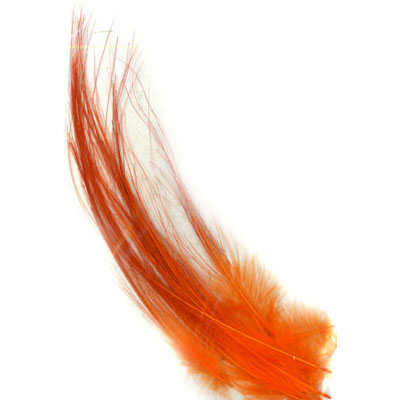 Ken Sawada Fine Fibre Hron Hackles 20 pieces Orange (Small to Lagre) 