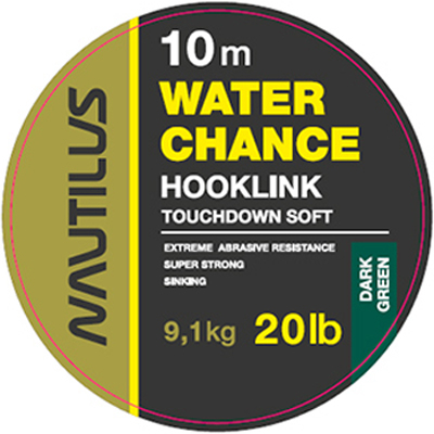 Поводковый материал Nautilus WaterChance 20lb 10м Dark Green