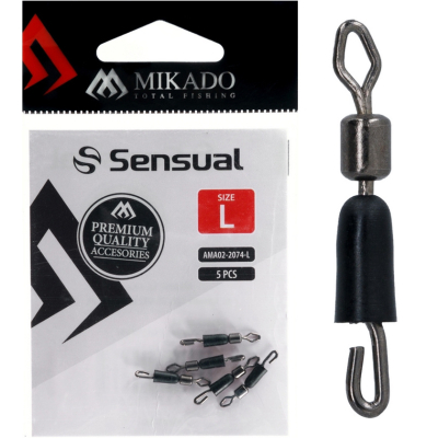 Вертлюг с быстросъёмником Mikado Sensual Quick Change With Swivel № L (5шт) (AMA02-2074-L)