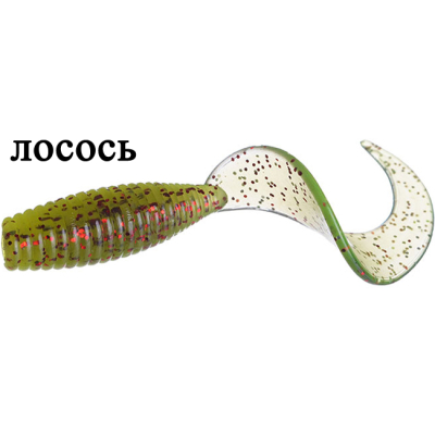 Силиконовая приманка Flagman Moon 2.5" цв. green pumpkin/lime 10pc salmon