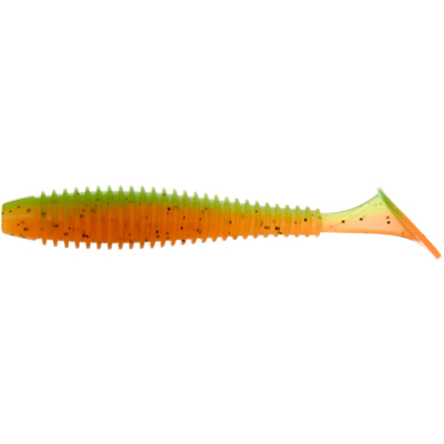 Силиконовая приманка Flagman Mystic Fish Fat 3,8" цвет #0215 Orange Chartreuse