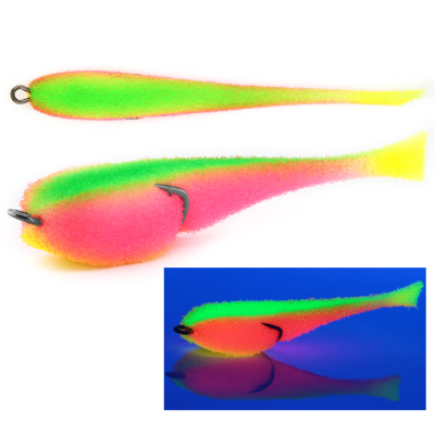 Мормыш Классическая Поролоновая рыбка с поджатым двойником 9 см, цв. 24, 3 шт/упак