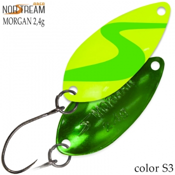 Блесна колеблющаяся Norstream Morgan 2,4гр. цв. S3