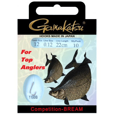 Крючок Gamakatsu BKS-1100B Bream 22см Comp №16 d поводка 012 (10шт.)