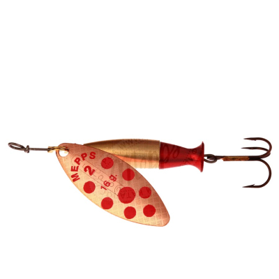 Блесна вращающаяся Mepps Aglia Longue Heavy CU PTS Rouge №1 (8г)