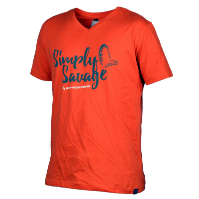 Футболка Savage Gear Simply Savage V-Neck Tee Orange XL 57061