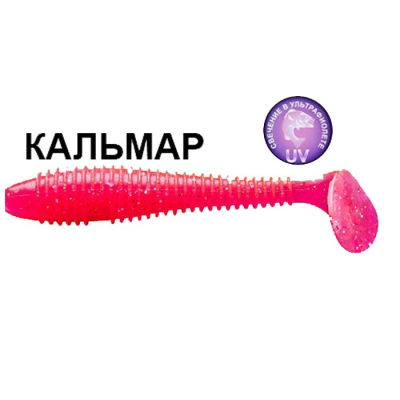 Силиконовая приманка Crazy Fish Vibro Fat 4" 14-10-37-6 кальмар цв. lollipop (леденец)