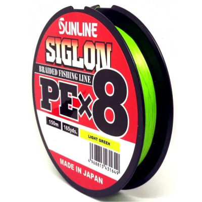 Плетёный шнур Sunline Siglon PEx8 Light Green 150m #2.5/40LB