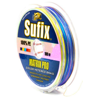 Леска плетеная Sufix Matrix Pro Multi Color 100м x6 0.18мм 13,5кг