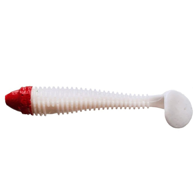 Силиконовая приманка Crazy Fish Vibro Fat 6.8" 33-170-59RH-6 цв. white (красная голова/белый)