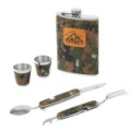 Набор (фляжка 270мл + 2 стопки + складные вилка + ложка) Helios (HS-2023-TZ-6)