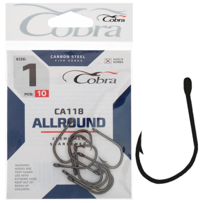 Крючки Cobra ALLROUND сер. CA118 разм. 002 10шт.