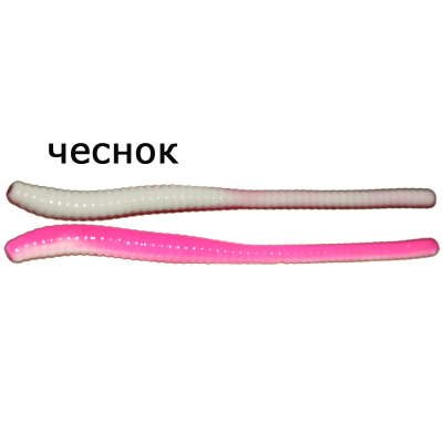 Мягкая приманка MicroFishing Trout Worm 2,25" - 12шт. Бело-розовый (двухцветка) Чеснок