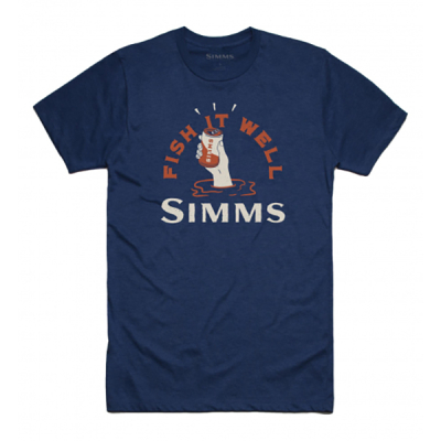 Футболка Simms Cheers Fish It Well T-Shirt, Navy Heather, S