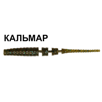 Силиконовая приманка Crazy Fish Polaris 3" 24-68-42-6 кальмар цв. green pumpkin bl. (зеленая тыква син.)