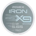 Плетёный шнур Zemex Iron X9 150m Gray, d 0.12 mm