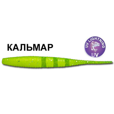 Силиконовая приманка Crazy Fish Polaris 4" 38-100-54-6 кальмар цв. green acid (зеленая кислота)