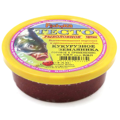 Тесто (готовое) "Fish.ka" КУКУРУЗНОЕ земляника 150мл