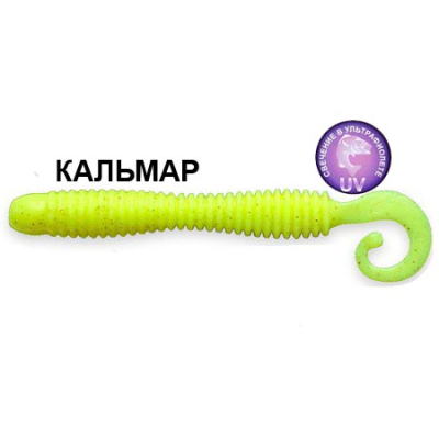 Силиконовая приманка Crazy Fish Active Slug 4" 31-100-6-6 кальмар цв. chartreuse (шартрез)