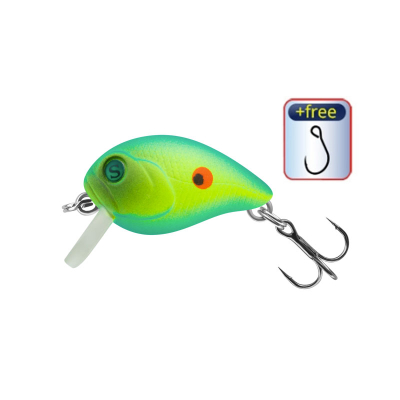 Воблер Sprut Tami Crank 27F (Floating/27mm/2,5g/0,1-0,2m/LGRD) + Один Одинарный Крючок (S-75M #6)