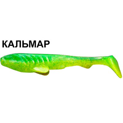 Силиконовая приманка Crazy Fish Tough 5" 28-125-7D-6 кальмар цв. lime-chart (лайм-шартрес)