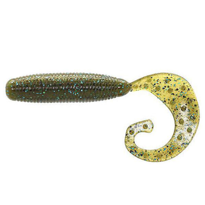 Силиконовая приманка Reins Fat G Tail Grub 4" цв. #005 Green Pumpkin Blue