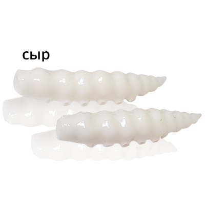 Мягкая приманка MF_pro Личинка 3.5 см - 10шт. Белый Сыр