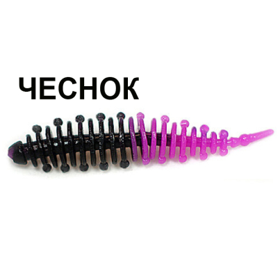Мягкая приманка Boroda Baits Ayra Double Color цв. Чёрный/Лиловый, аттр. Чеснок, 8 шт./уп.