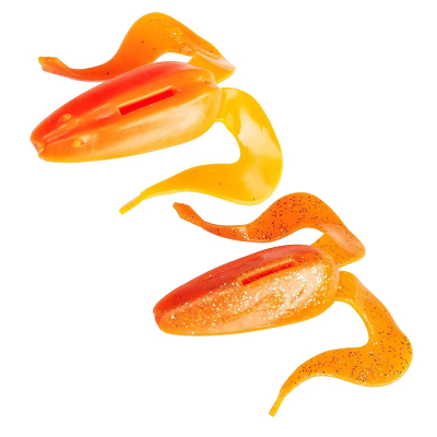 Силиконовая приманка Лягушка Helios Frog 2,56"/6,5 см Orange & Sparkles 7шт. (HS-21-022)