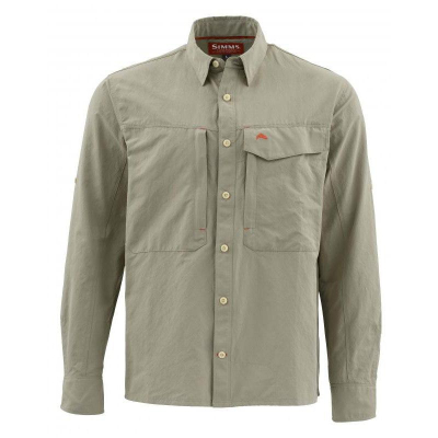 Рубашка Simms Guide LS Shirt - Solid, S, Dark Khaki