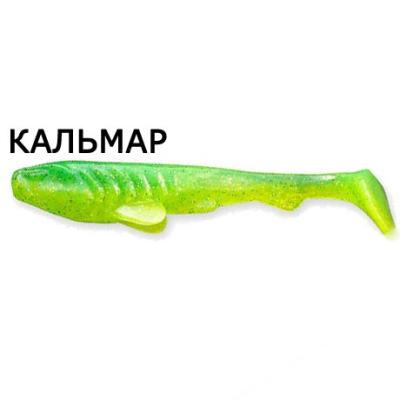 Силиконовая приманка Crazy Fish Tough 4" 48-100-7d-6 кальмар цв. lime-chart (лайм-шартрес)