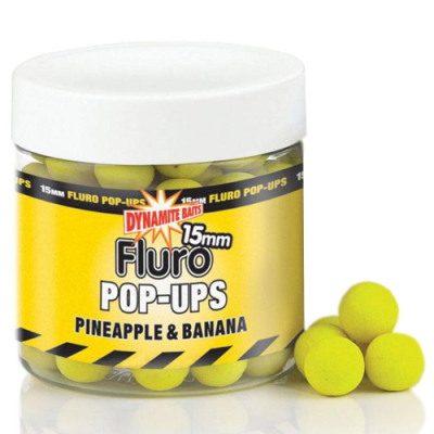 Бойлы плавающие Dynamite Baits 15 мм. Pineapple & Banana Fluro (DY570) (ананас & банан)