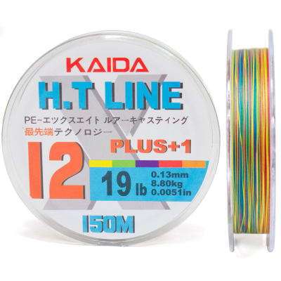 Плетёный шнур Kaida HT Line X12+1 Multicolor 150м 0,10мм 14lb