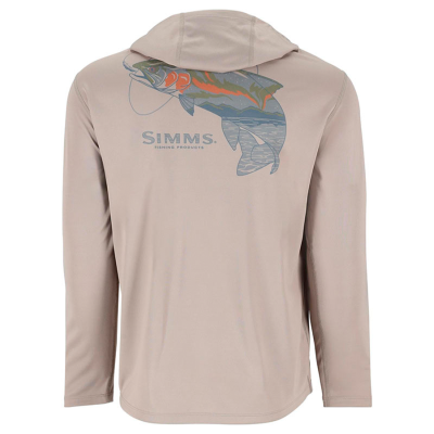 Термофутболка Simms Tech Hoody - Artist Series, Dolomite Trout, XXL