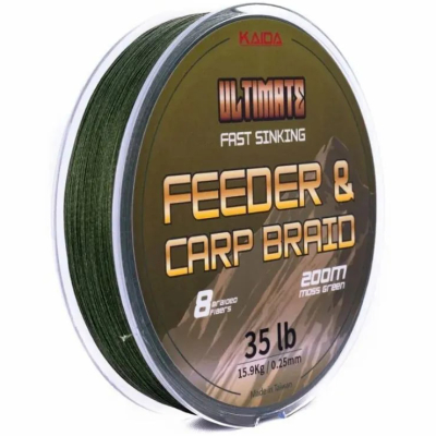 Леска плетёная Kaida Ultimate Feeder & Carp Braid темно-зеленая 200м 0,18мм