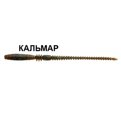 Силиконовая приманка Crazy Fish Cruel Leech 4" 7 шт. 41-100-42-6 кальмар цв. green pumpkin bl. (зеленая тыква син.)