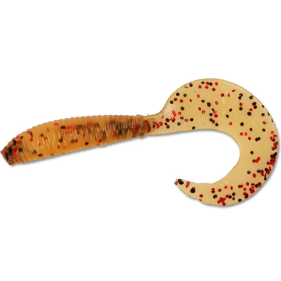 Силиконовая приманка Forsage Twister 2.4" 6см #010 Pumpkin black red (10 шт)